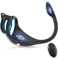Anillo Vibrador de Silicona para Masajes, Juguete Sexual Masculino, Control Remoto Inalámbrico por APP, Estimulador de Doble Anillo y Doble Vibración, Personalizable, Compra al por Mayor