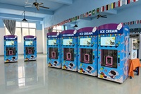 Distributeur automatique de crème glacée Riteng Robot, entièrement automatique, 32 saveurs, crème glacée molle, libre-service, sans personnel, écran tactile, paiement sans argent liquide