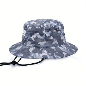 Chapeau Bob Tactique en Toile Camouflage avec Broderie 3D, Chapeau de Pêche et d'Extérieur, Casquette Pare-Soleil avec Sangle Coupe-Vent - Product Image 6