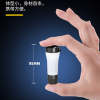 Senter Mini Kompak Multifungsi untuk Berkemah di Luar Ruangan, Dapat Diisi Ulang, ABS, IP44, Terang Tinggi, dengan Klip Ekor