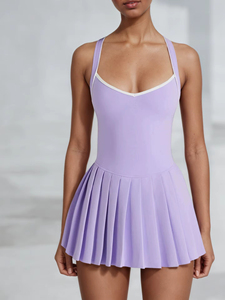 Vestido de tenis sexy sin espalda para mujer 2026 con shorts incorporados, vestido deportivo, falda deportiva sostenible de secado rápido para golf y gimnasio - Product Image 6