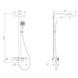 Complete Shower Set With Hot And Cold Handheld Pressurized Shower Head YQ160039TY Chrome Plating Spray Massage Rain Shower - Product Image 1