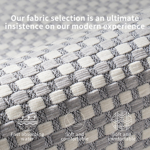 Tapis de bain rectangulaire en chenille tissée, gris, en fibre de polyester, absorbant, antidérapant, séchage rapide, pour la maison et la salle de bain - Product Image 4