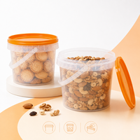 Contenitori per Gelato in Plastica Trasparente, Secchielli Rotondi per Congelatore, Vaschette in Plastica per Dessert Fatti in Casa e Uso in Cucina