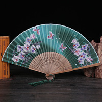 Éventail pliant en bambou de style chinois et japonais, série Magnolia, peint à la main, écologique, pour la danse, vente en gros, idéal comme cadeau