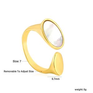 Bagues de couple en acier inoxydable pour l'été 2025, bijoux plaqués or 18 carats PVD, bagues ajustables tendance pour mariage, fiançailles ou cadeau - Product Image 2