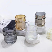Juego de Vasos de Vidrio con Patrón de Mármol, 300 ml, Base Gruesa, Modernos y Ecológicos, para Whisky, Vino, Café, para Bar y Hogar