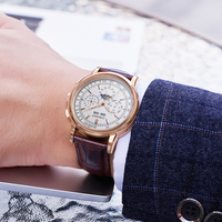 Montre mécanique Corgeut de luxe 41 mm avec boîtier en acier inoxydable, verre saphir, affichage date/jour et phase de lune, automatique pour homme – Offre spéciale