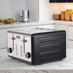 Ousheng Retro Design <strong>4</strong>-Slice Stainless Steel <strong>Toaster</strong> <strong>and</strong> Electric <strong>Kettle</strong> <strong>Set</strong> Breakfast <strong>Set</strong> Customized Logo Household Application - Product Image 2