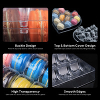 Boîte à macarons en PET transparent à 12 cavités, en forme de cœur, pour pâtisserie, fête, mariage, emballage cadeau
