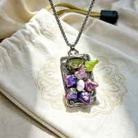 Collier pendentif perle baroque irisée violette, chaîne en acier titane anti-ternissement, bijou de mode unique, cadeau, Colar De Perola