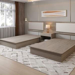 Juegos de Muebles de Dormitorio Modernos de 5 Estrellas, Individuales y King-Size, con Estructura de Cama de Madera y Panel de Cabecera para Apartamentos y Habitaciones de Hotel - Product Image 3