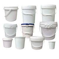 Vente en gros en usine seau en plastique de qualité alimentaire 2L 5L 10L 20L 25L 5 gallons usage intensif pour lavage de peinture à l'huile blanche pp baril avec poignée de couvercle