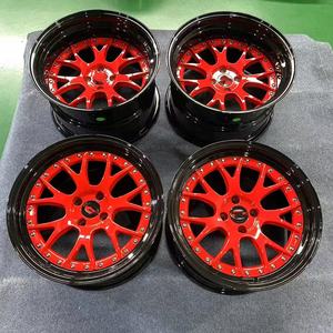 Juego de 2 Ruedas de Malla Forjada, Centro Rojo Caramelo, Borde Negro Escalonado, 18 19 20 Pulgadas, 5x114.3 5x112 5x120, CNC T6061-T6, ET PCD CB - Product Image 1