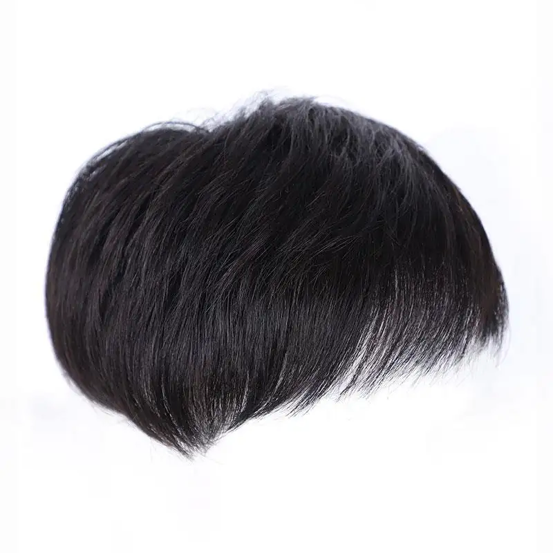 Man Clip in Toupee wig with 4 clips 100% human hair t Hair Extensions Male Toupee Head Top Replacement System Wig for Men