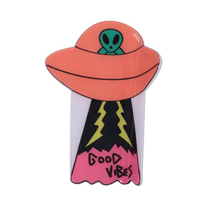 Pinzas para el pelo retro de dibujos animados con diseño de OVNI, estampado de alienígena, de acrílico, tipo tiburón, grandes, con temática espacial, para mujer - Product Image 5