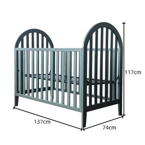 <span class=keywords><strong>Lit</strong></span> cododo classique blanc pour nouveau-né, berceau en métal et en bois pour bébés - Product Image 2