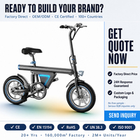Vélo électrique pliable compact à configuration personnalisée, avec conception de pliage rapide, livraison FOB, testé UN383, disponible en ligne