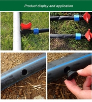 Mini-vanne de contrôle facile à utiliser 16 mm, raccord à écrou de verrouillage pour bande goutte-à-goutte PE, pour système d'irrigation agricole