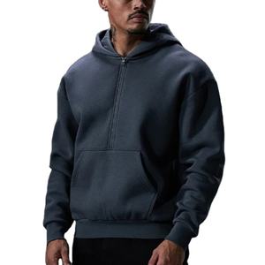 Sudadera con Capucha Personalizada para Hombre, Talla Grande, 400 g/m², Media Cremallera, Logotipo Bordado Personalizado, Sudadera Gruesa para Hombre - Product Image 3