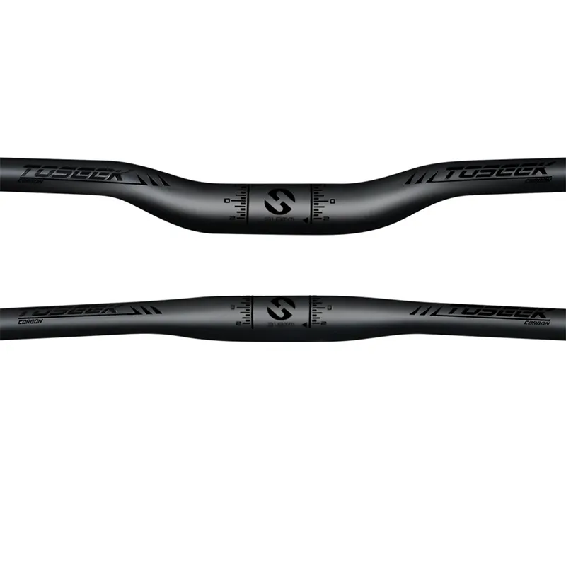Toseek 3K Matt Black Bicycles Riser Handle Bar 31.8MM Flat Mtb Mountain Bike Carbon Handlebar