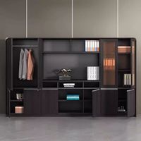 Classeurs en MDF, armoires de fond de bureau de patron modernes et minimalistes, armoires hautes de rangement et bibliothèques avec tiroirs