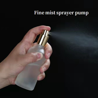 Flacons cosmétiques en verre dépoli avec estampage doré et sérigraphie, forme pompe pulvérisateur, emballage 5ml/10ml/15ml/30ml/50ml/100ml