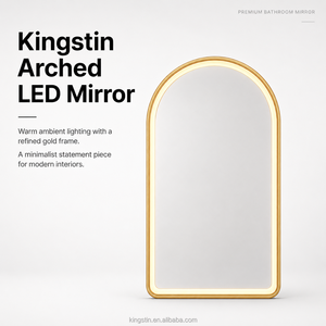 Kingstin Espejo de Baño Arco LED de Aluminio Premium, Atenuación de 3 Colores, Tamaño Personalizable, 2 Años Garantía - Product Image 1