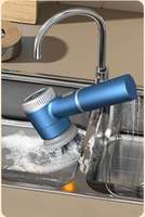 Brosse de nettoyage électrique en aluminium rechargeable, brosse à vaisselle multifonction sans fil portable pour cuisine, garantie 1 an