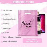 Sacs en plastique de remerciement avec poignées-Sacs à provisions pour petites entreprises, boutique, vêtements, cadeaux, t-shirts, fête Goodie