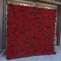 Toile de fond artificielle en tissu de fleur de rose rouge cérémonie de mariage décoration photographique décoration murale tenture murale
