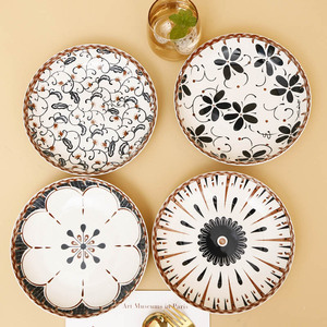 Plato de Cerámica Ecológico de 8 Pulgadas para Servir Postres, Redondo, Estampado, para Uso en el Hogar o en Restaurantes, para Servir Sushi Japonés - Product Image 4