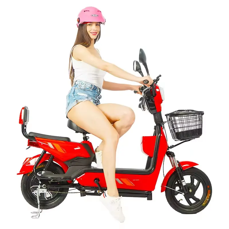 Scooter elétrica para ciclos, motor de longo alcance 350w 500w, bateria de 48v, para homens