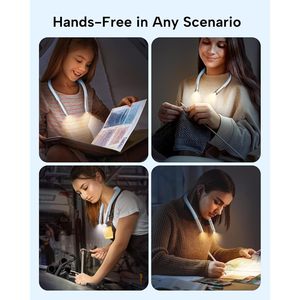 Enclize <b>LED</b> Neck Reading Light 3 Color Changeable Rechargeable Battery Book Light For Reading In <b>Bed</b> Lightweight Comfortable - Product Image 4