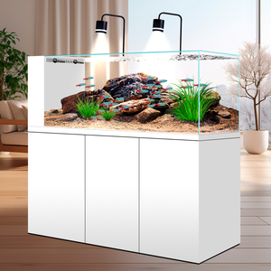 Acuario de cristal ultra transparente con filtro inferior para sala de estar, ideal para <span class=keywords><strong>Ranchu</strong></span> y paisajes acuáticos de arroyo - Product Image 4