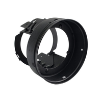 Support circulaire réglable en acier perforé, cintré et riveté sur mesure avec fentes courbées