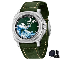 Montre mécanique automatique de luxe Pagani Design PD-YS014 YS014 avec bracelet en cuir, aiguilles lumineuses, pour homme, Relojes