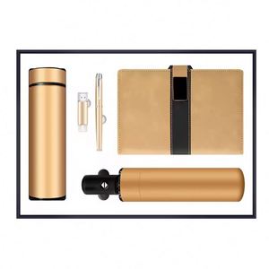 Hot Sale Corporate <b>Gift</b> Set <b>for</b> Men 5-Piece Thermos Cup Umbrella Metal Pen Notebook in <b>Gift</b> <b>Box</b> - Product Image 1