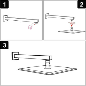 Cabezal de ducha cuadrado de 8 pulgadas, cabezal de ducha de acero inoxidable <span class=keywords><strong>con</strong></span> brazo de extensión, cabezal de ducha cuadrado de alta presión, cobertura de <span class=keywords><strong>cuerpo</strong></span> completo - Product Image 6