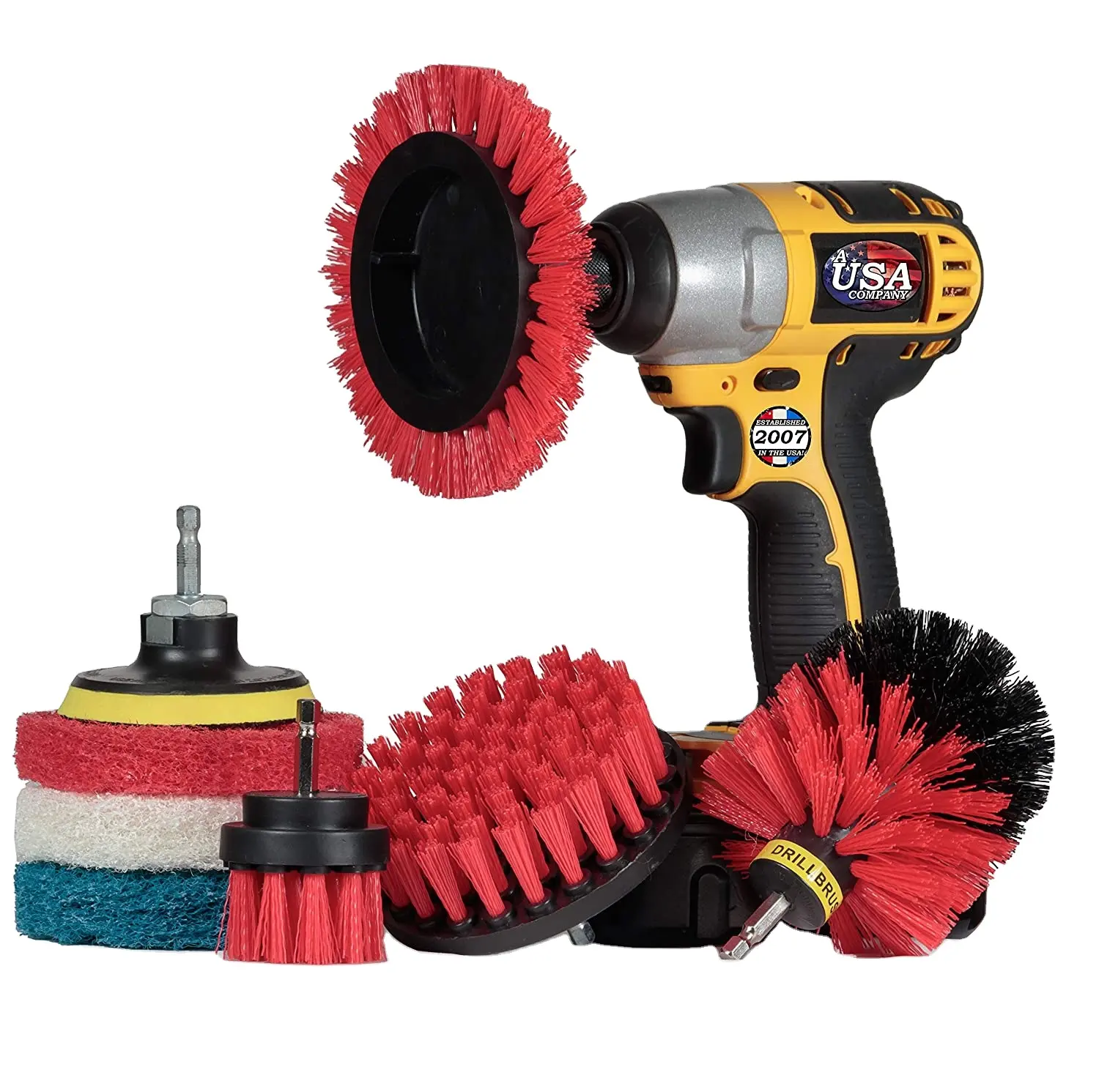 Hete Verkoop Boor Schone Borstel Sets Auto Detaillering Borstel Auto Ronde Drill Clean Kit Wiel Reinigingsborstel