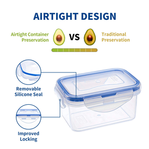 Factory Wholesale Plastic Fresh Food <b>Storage</b> Box <b>Microwave</b> Glass Meal Prep Containers With sealed Lids - Product Image 4