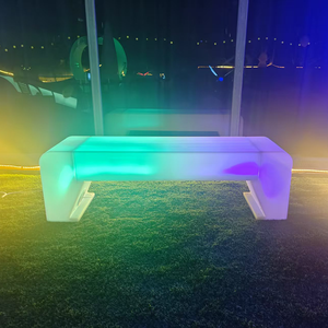 商用家具遥控RGB变色发光二极管点亮酒吧长椅塑料豪华户外公园花园长凳 - Product Image 6