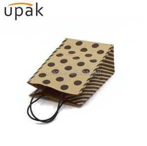 Brown Craft Shopping Black Spotted Shopping Paper Sack <b>Bag</b> Made in China - Product Image 1
