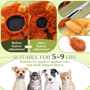 Sac de transport pour animaux de compagnie en toile souple en forme de lion - Fermeture éclair sécurisée, ouverture réglable, sac fourre-tout portable pour petits chiens et chats - Product Image 3