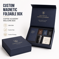Expérience de déballage de luxe : Coffret cadeau rigide magnétique accueillant les nouveaux étudiants de l'Académie du café – Programme de boîte de bienvenue