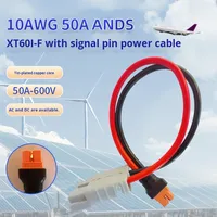 Câble d'alimentation/de charge en cuivre étamé 10AWG 50A ANDS vers XT60I-F avec broches de signal 1.5m IP65
