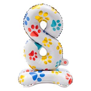 Baru 16 inci balon nomor berdiri cakar anjing 0-9 aluminium Foil pesta ulang tahun hewan peliharaan untuk dijual - Product Image 5