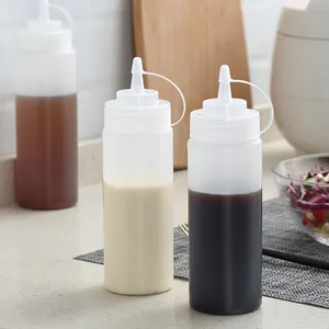 5oz 10oz Küche bunte Kethup Chili Sauce Plastic Squeeze Flasche Schraub verschluss für Sauce Essig