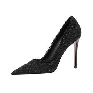 Nouvelles Chaussures Simples à Talons Hauts Noirs Sexy pour Femmes, Style Parfumé, pour <span class=keywords><strong>Pieds</strong></span> Larges, Grande Taille, Collection Printemps 2025 - Product Image 4