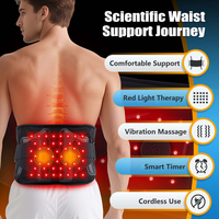 Ceinture de massage électrique sans fil Eveekon pour soulager les douleurs musculaires du dos, ceinture de massage chauffante pour la taille avec luminothérapie et vibrations